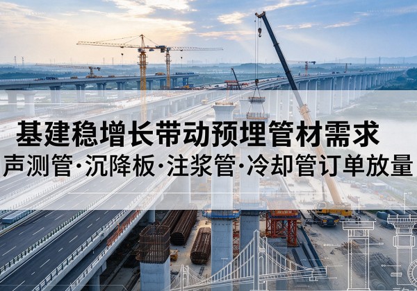 马村基建稳增长带动预埋监测管材需求，声测管、沉降板、注浆管订单持续放量